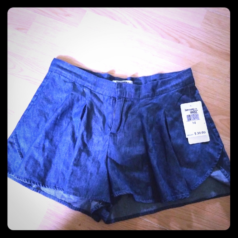 Denim culotte shorts...brand new